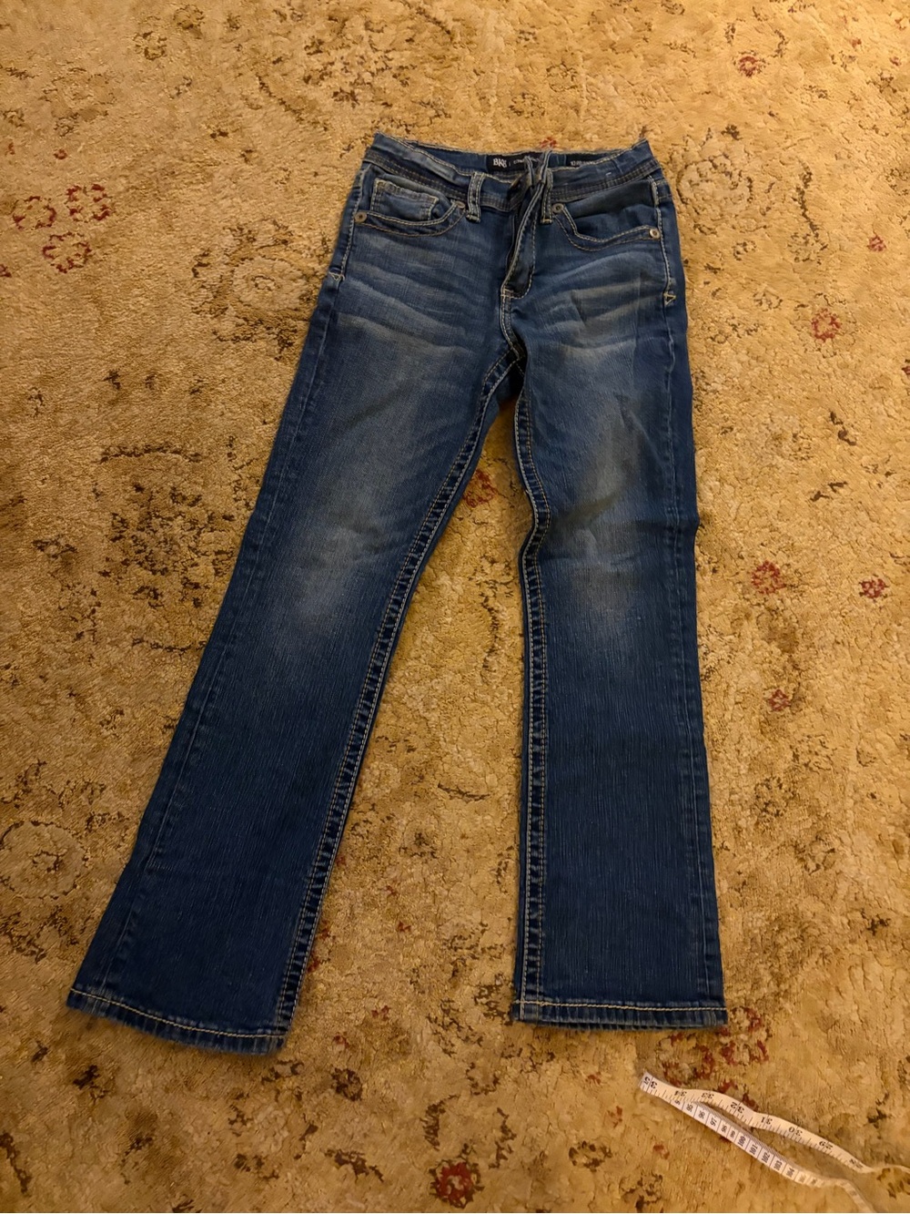 BKE girls' size 10 blue jeans denim designer Conner boot cut embroidered pockets